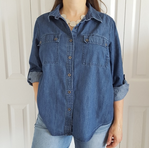 77 off jones new york tops womens plus size denim shirt rolled womens plus size denim shirts